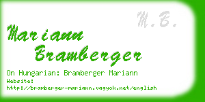 mariann bramberger business card